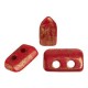Cuentas de vidrio Piros® by Puca® - Opaque coral red bronze 93200/15496